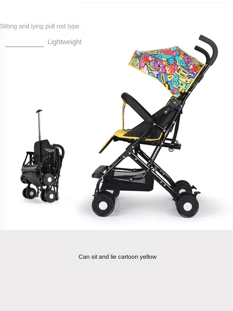 Buggy de bebé, se puede sentar o tumbar, medallón plegable ligero, paraguas, cochecito de bebé de 0 a 3 años, silla de paseo para niños
