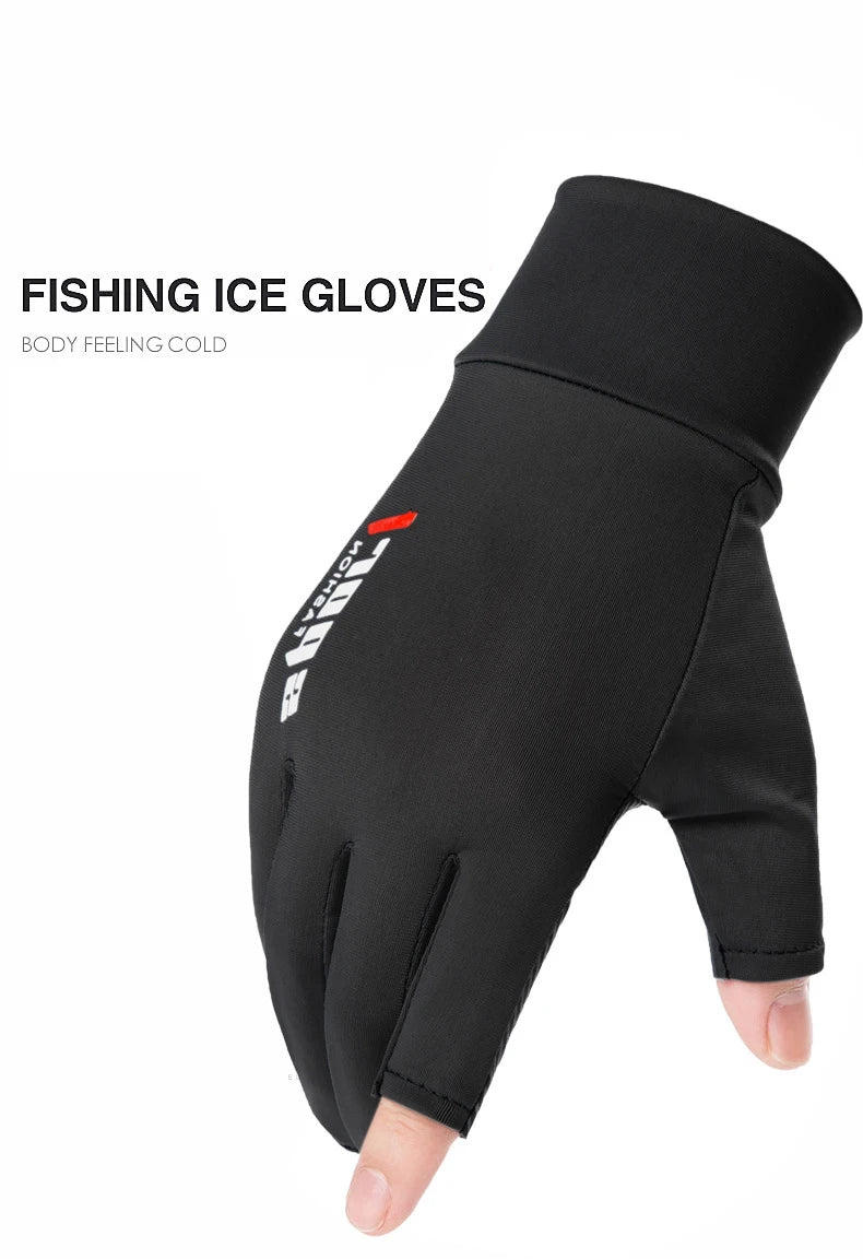 Gants de pêche en soie glacée pour printemps et été, Protection solaire pour hommes et femmes, randonnée, cyclisme, Camping, écran tactile antidérapant, élastique