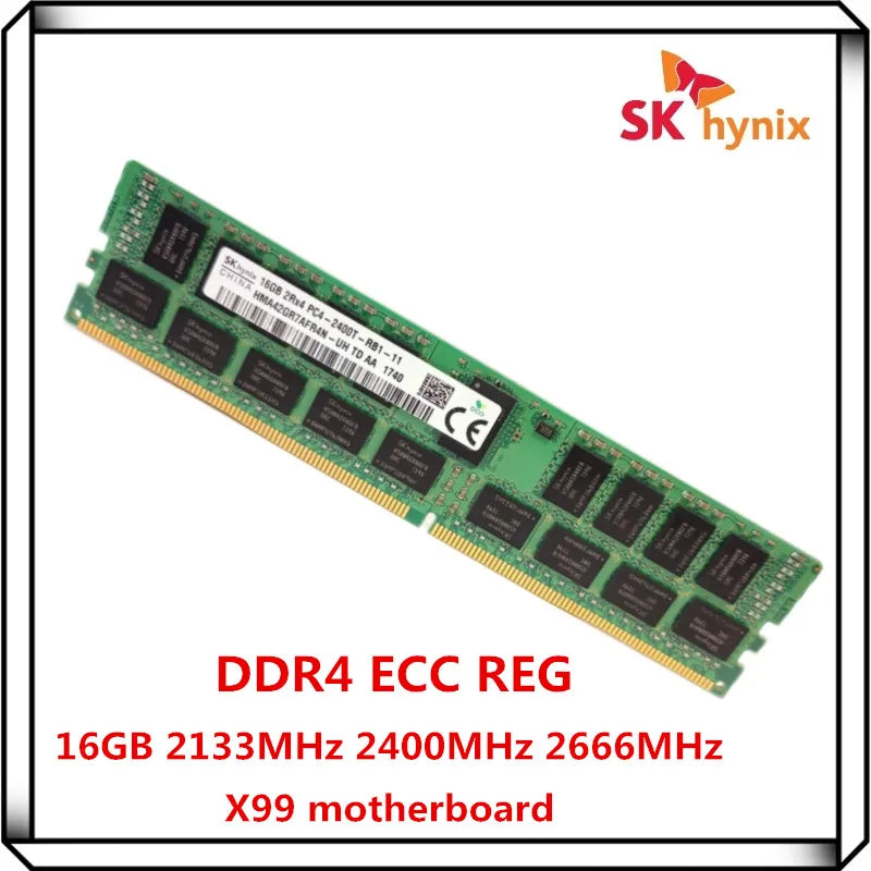Mémoire serveur SK Hynix DDR4 8 Go 16 Go 2133P 2400T 2666V 1Rx4 2RX4 PC4 2133 MHz 2400 MHz 2666 ECC REG RDIMM X99 RAM 32 Go