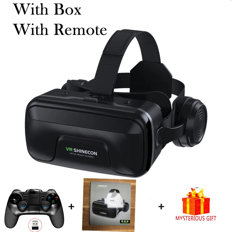 Shinecon VR 3D Virtual Reality Glasses Headset Devices Smart Glasses Lenses for Smartphone Mobile Phone Game Viewer