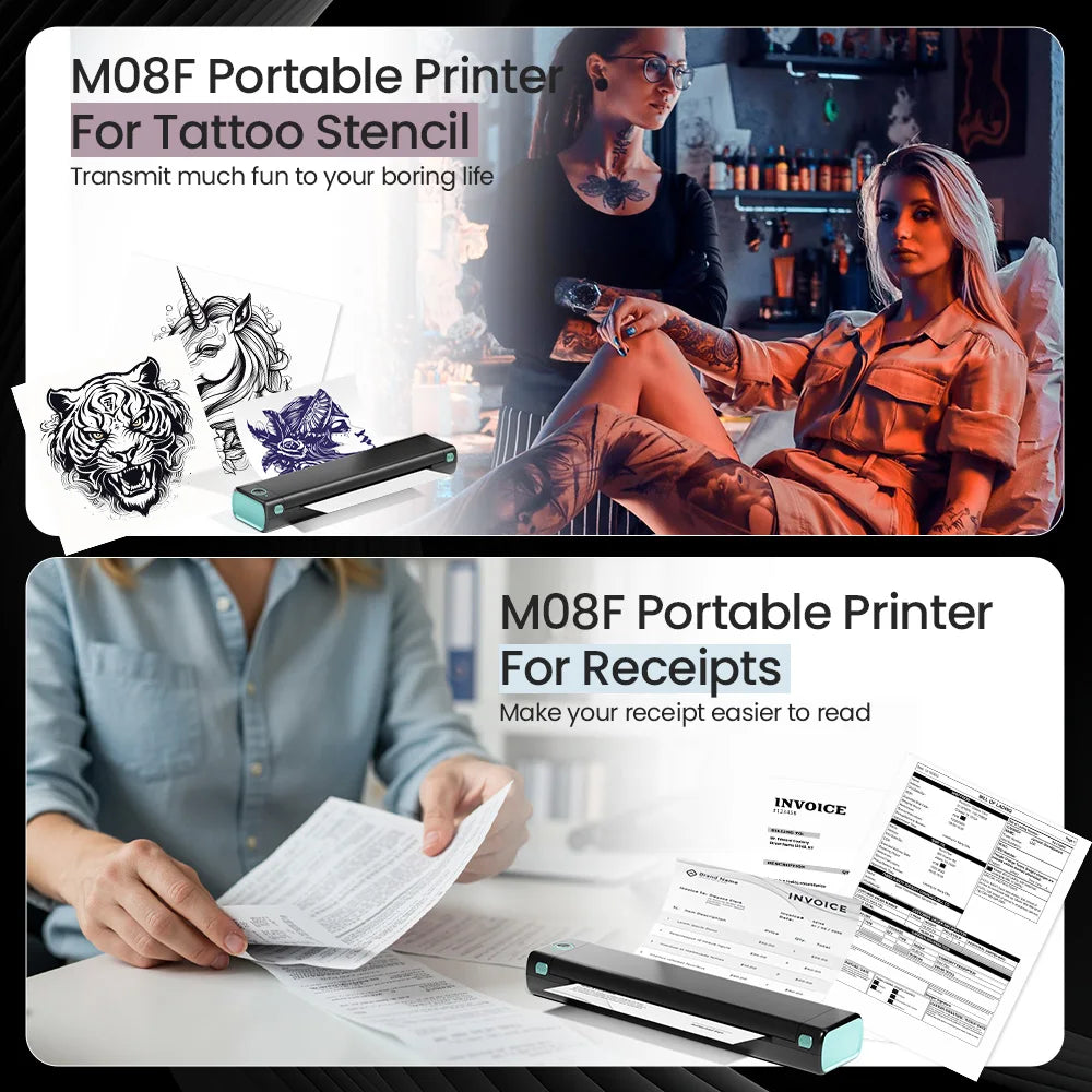 Phomemo – Bluetooth Tattoo Stencil Printer, M08F Wireless Tattoo Transfer Machine with 10 Free Transfer Papers, for Artists and Beginners