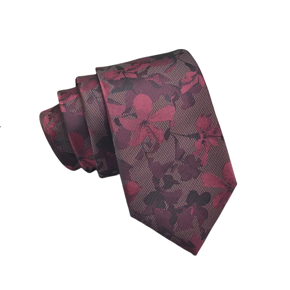 Corbata de jacquard de alta calidad para hombre, diseño floral de 8 cm, accesorios de corbata para uso diario, camisa, traje, corbata, regalos para fiestas de boda, corbata
