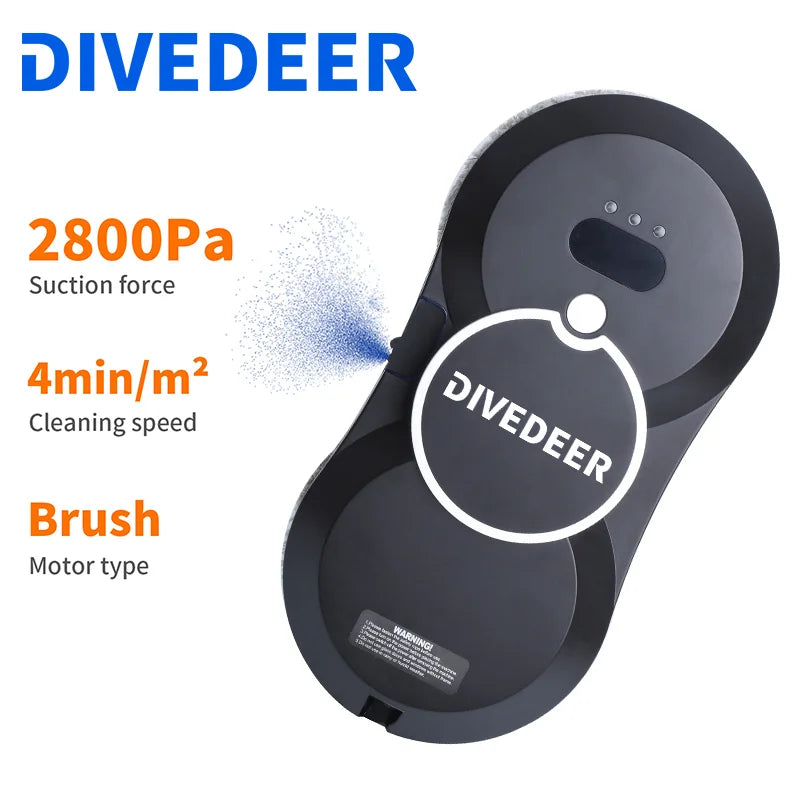 DIVEDEER Window Cleaning Robot Intelligent Water Spray Cleaning Robot Brushless Motor Window Cleaner Spray Window Cleaning Robot
