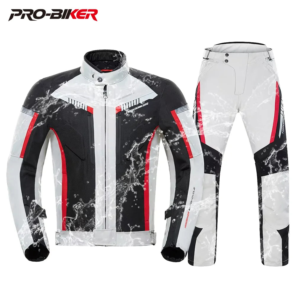 Veste de moto imperméable pour homme — veste de course, pantalon moto portable, protection EVA