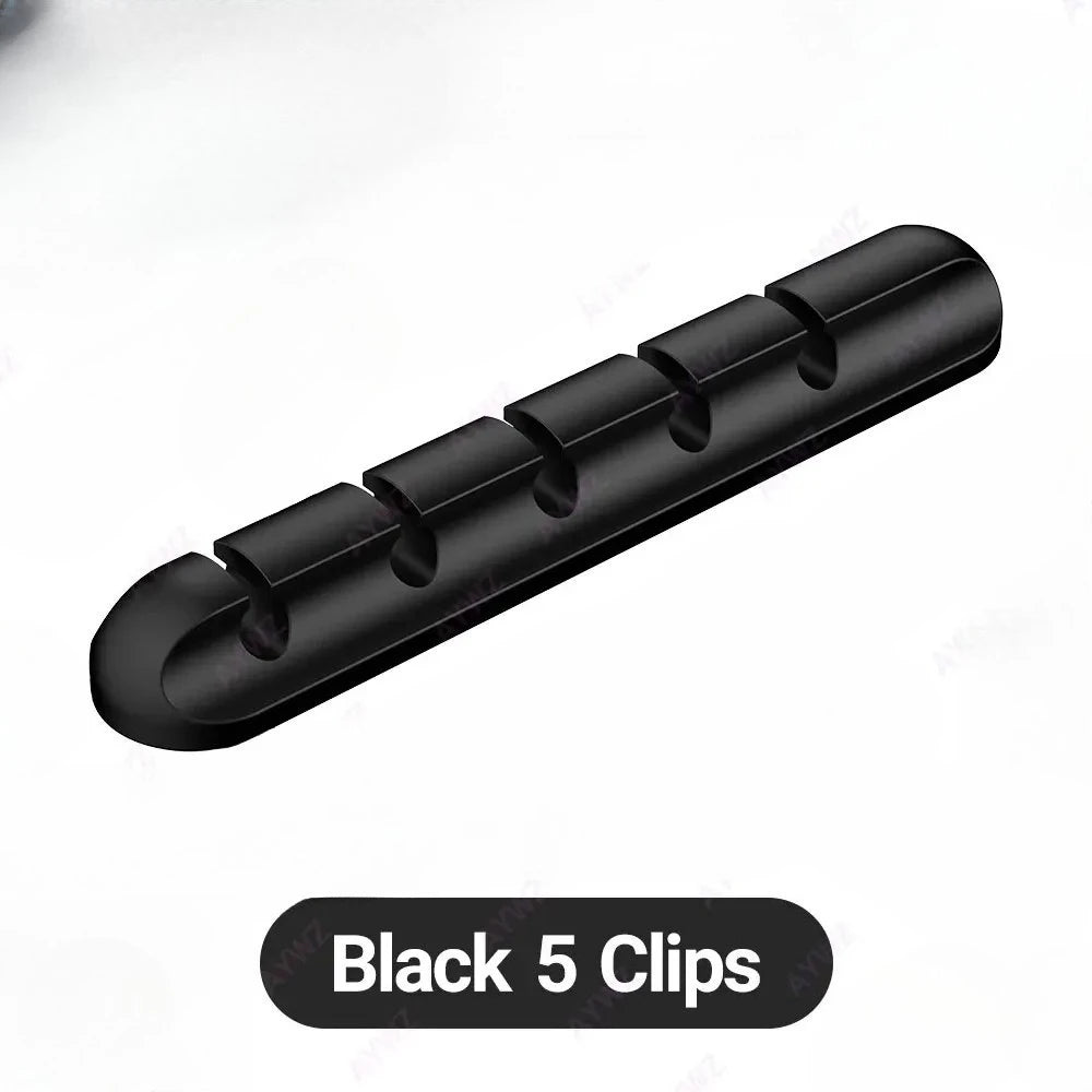 Clips en gros support de câble pour souris, organisateur de fil d'écouteur, organisateur de câble, enrouleur de câble USB en Silicone, gestion de bureau bien rangée
