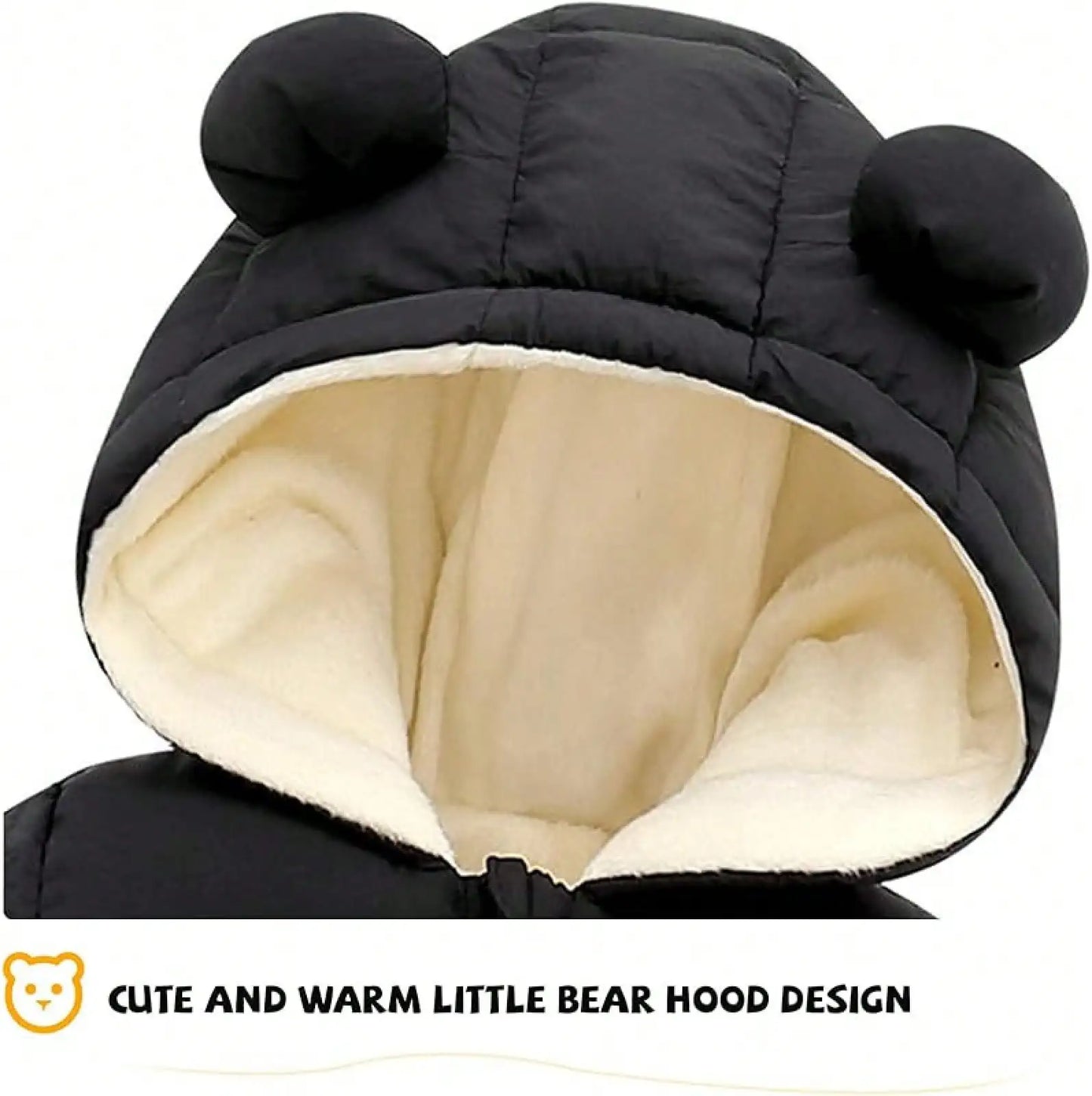 Ropa de bebé, lindo mono de nieve para recién nacido, niño y niña, abrigos de invierno con capucha, mono con cremallera