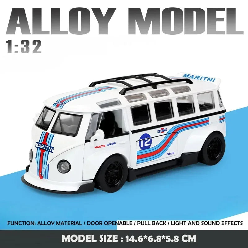 Modèle de Bus T1 1:32, son et lumière pour enfants, véhicule jouet moulé sous pression, décoration de maison, Voiture Miniature en métal