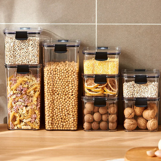 Juego de Botes Herméticos de Plástico para Condimentos Domésticos, Caja de Almacenamiento a Prueba de Humedad