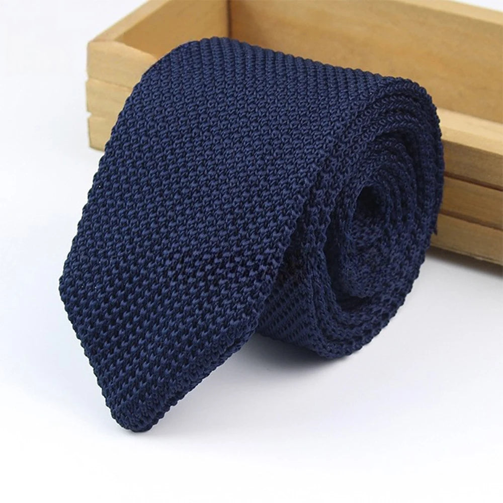 New Style Gradient Fashion Men's Solid Colored Knitted Tie Normal Slim Classic Woven Tie Narrow Ties
