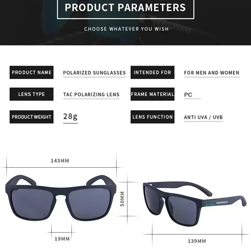 Lunettes de soleil polarisées Shimano, protection UV400 pour hommes et femmes, pour la chasse, la pêche, la conduite, le vélo, avec boîte en option
