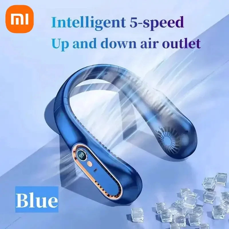 Ventilateur Portable USB Cou 8000 mAh — Sans Pales, Rechargeable, Silencieux, Affichage LED