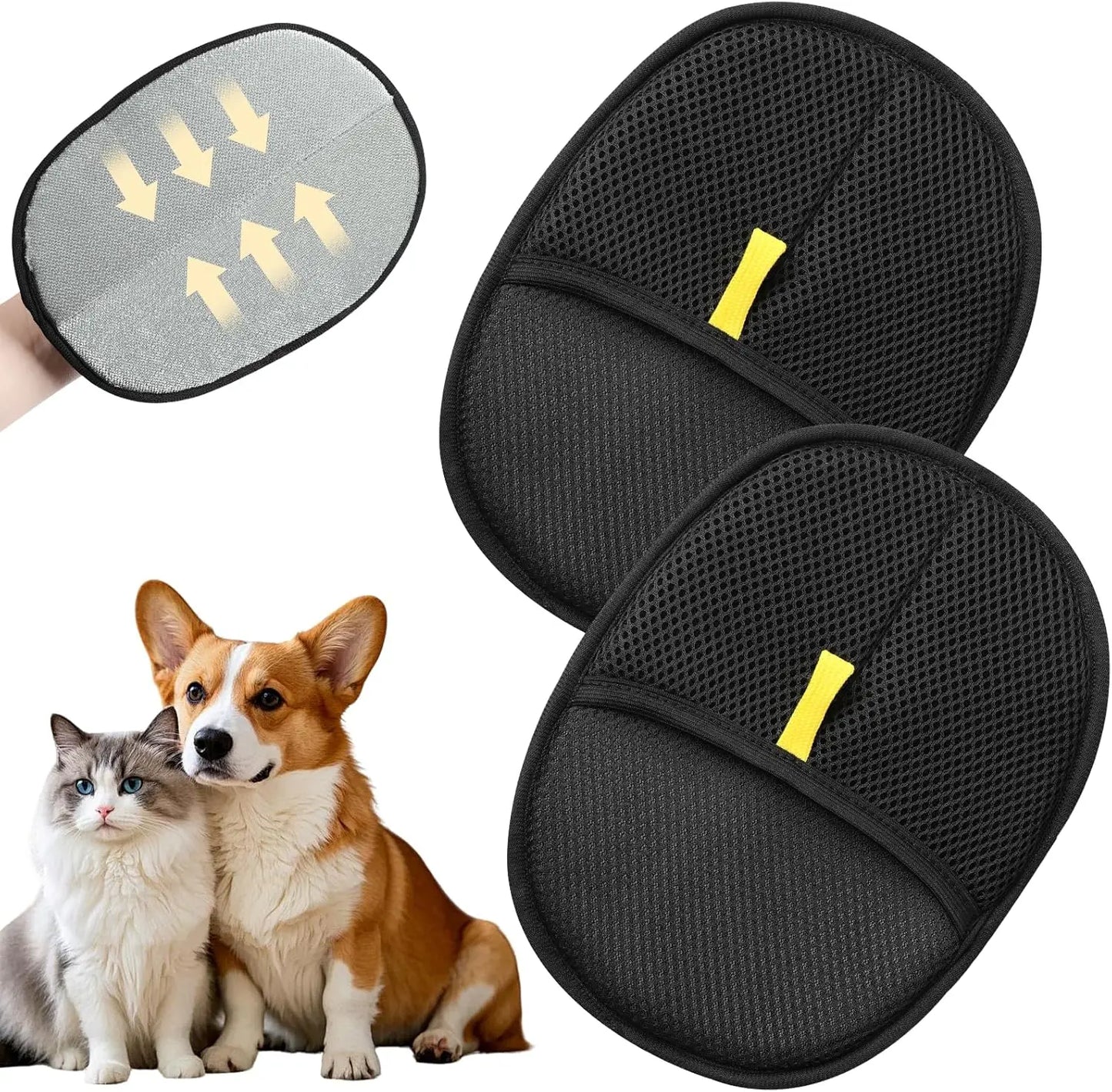 Mitaines d'épilation électrostatiques réutilisables pour animaux de compagnie, brosse de collecte de poils de chien et de chat, dispositif de collage, gants de toilettage pour la maison