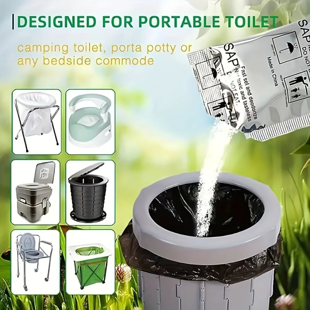 10/20 pièces Camping en plein air toilette solidification d'urine désodorisant voiture pliante toilette Absorption d'eau Coagulation désodorisant d'urine