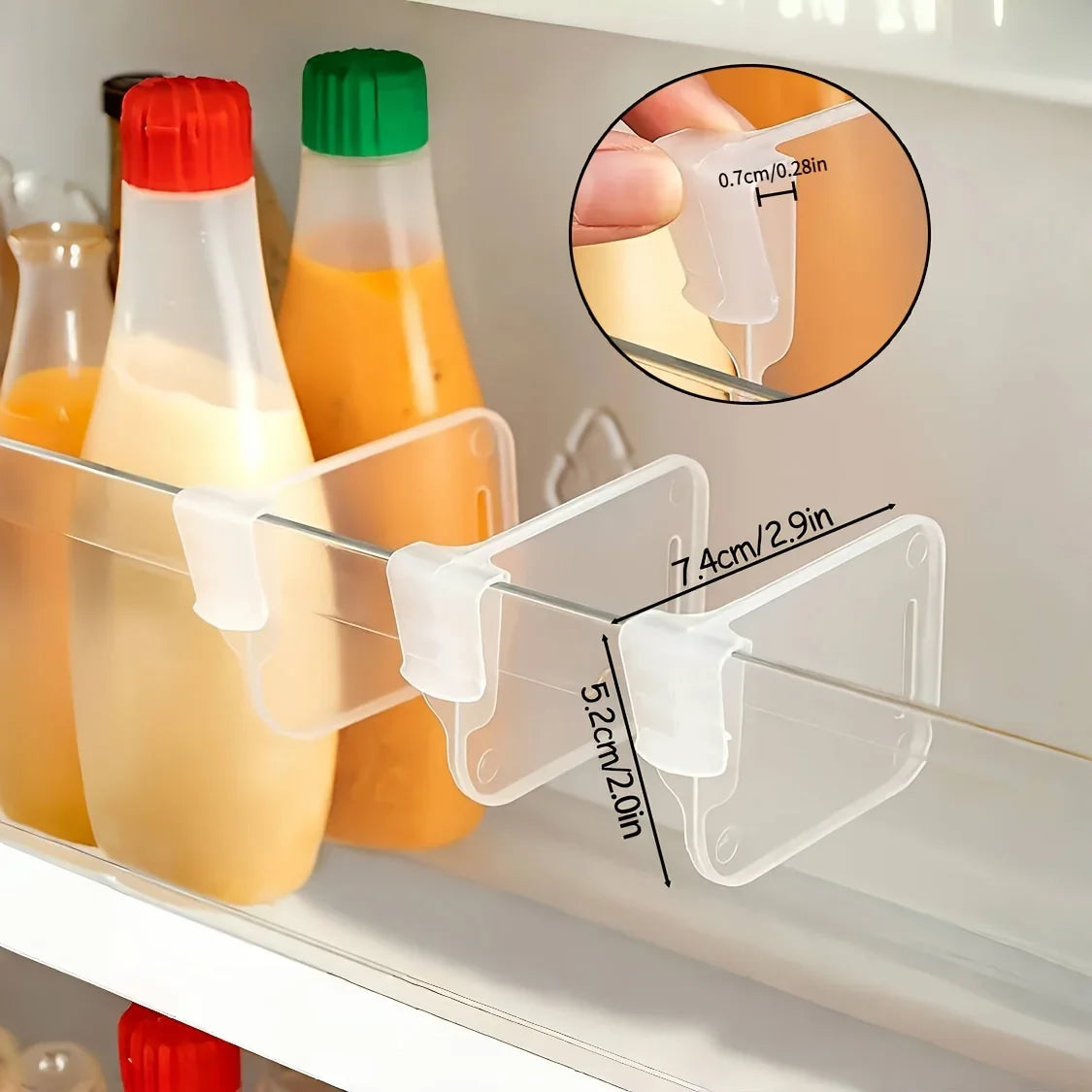 Organizador de frigorífico transparente y robusto, 5 10 15 20 unidades, separadores ajustables, almacenamiento para frigorífico, armarios de cocina, compartimentos que ahorran espacio
