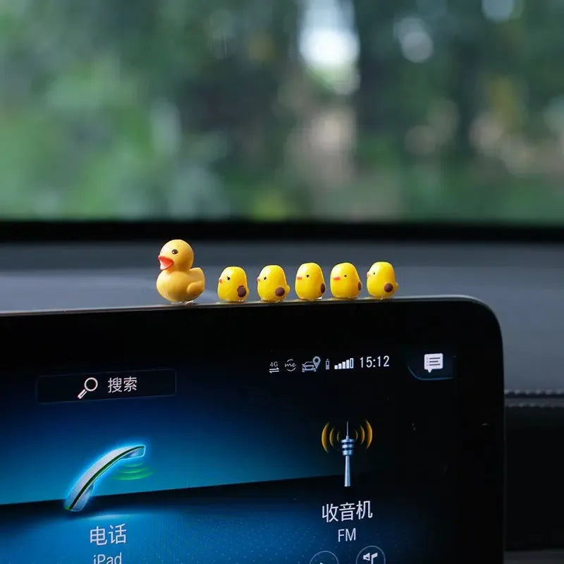Mini canards mignons, 5 pièces, décoration intérieure de voiture, rétroviseur automatique, ornements de tableau de bord pour femme et homme, cadeau, accessoires de voiture