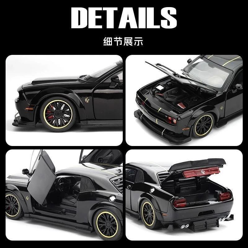 Modèle de supercar noire 1:32 en métal moulé sous pression — véhicule, collection, cadeau garçon