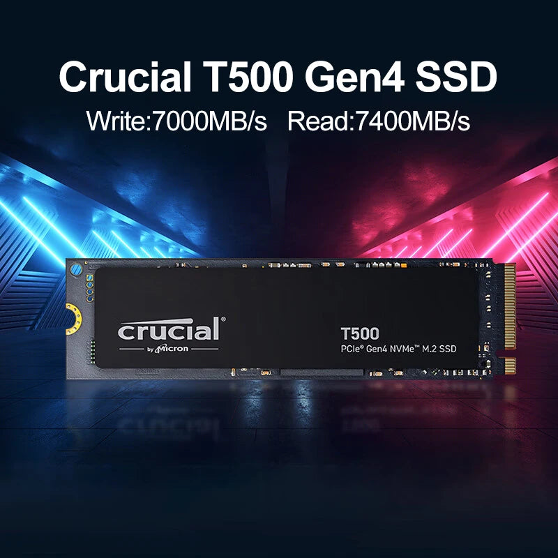 Crucial T500 1TB Gen4 NVMe M.2 SSD 7300MB/s / Dissipateur thermique pour SSD M.2 (Sélectionner le SKU), Compatible Ordinateur Portable et Ordinateur de Bureau, Emballage OEM