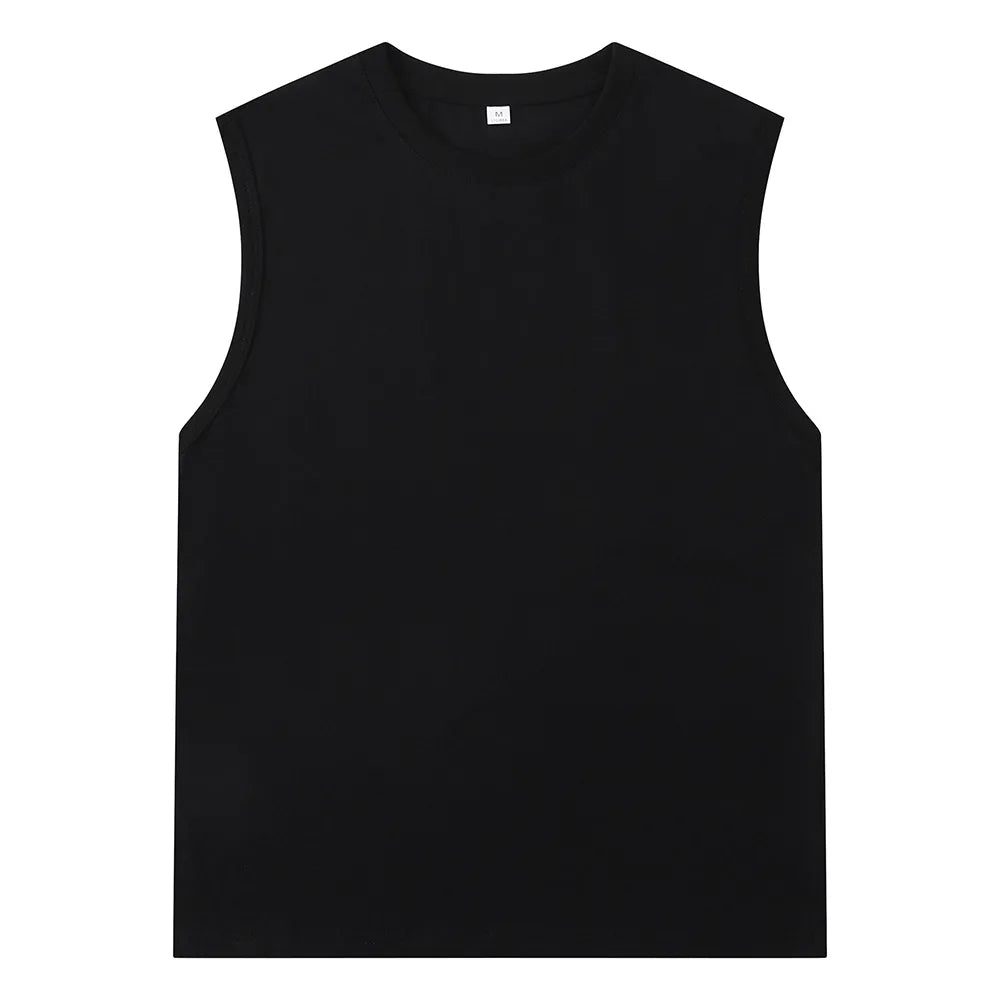 Nouveau débardeur basique en coton solide 180g pour homme 2026 – T-shirt sans manches Athleisure Fitness Décontracté pour homme