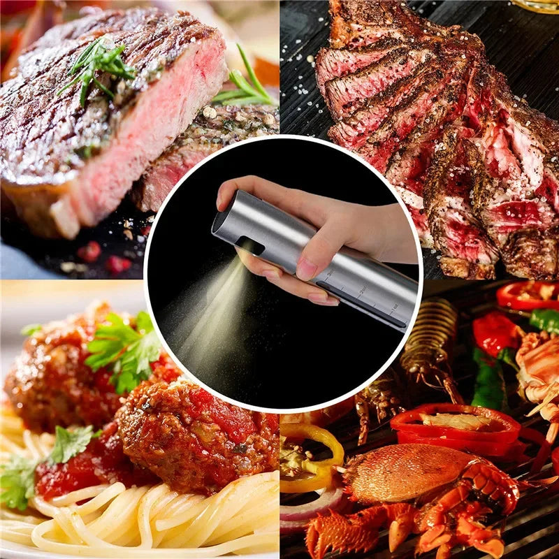 BBQ cuisson bouteille de pulvérisation d'huile d'olive 304 bouteille de pulvérisation d'huile en acier inoxydable bouteilles de pulvérisation de vinaigre pulvérisateur BQ bouteille d'assaisonnement Kitche