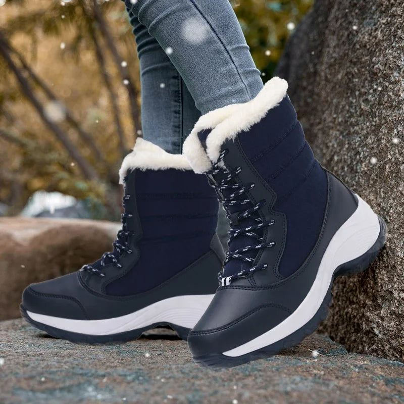 Bottes de Neige Femme à Plateforme Fourrées — Semelle Compensée Imperméable