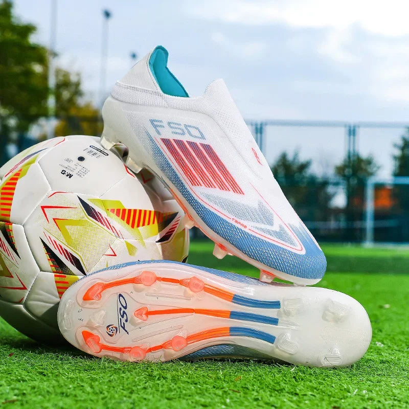 Chaussures de Football FG Homme Cuir Verni Montantes Imperméables — Ultra-légères, Professionnel EU 32–48