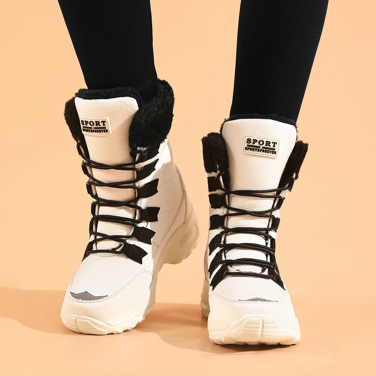 Bottes Femme à Lacets Confortables — Style Tendance Automne-Hiver