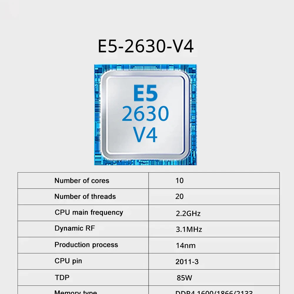 Ensemble de carte mère SOYO X99 avec processeur LGA2011-3 Xeon E5 2630 V4, DDR4 8 Go (1*8 Go) 2133 MHz RAM, NVME M.2 SATA, accessoires informatiques