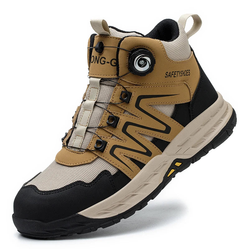 Nuevas botas de seguridad para hombre, zapatos de trabajo indestructibles, zapatillas con punta de acero, botas de protección anti-aplastamiento y anti-perforación, botas de trabajo tácticas