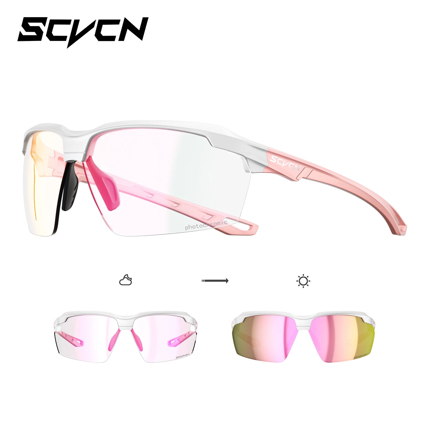 Lunettes de cyclisme photochromiques UV400 — sports de plein air, course, VTT, vélo de route, hommes et femmes