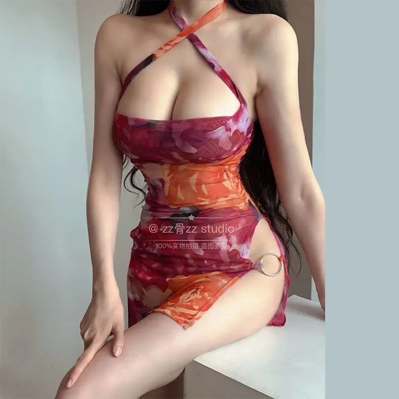 Haut Court Cache-Cœur Femme — Rayé Turquoise, Bretelles, Taille Haute, Plage & Piscine