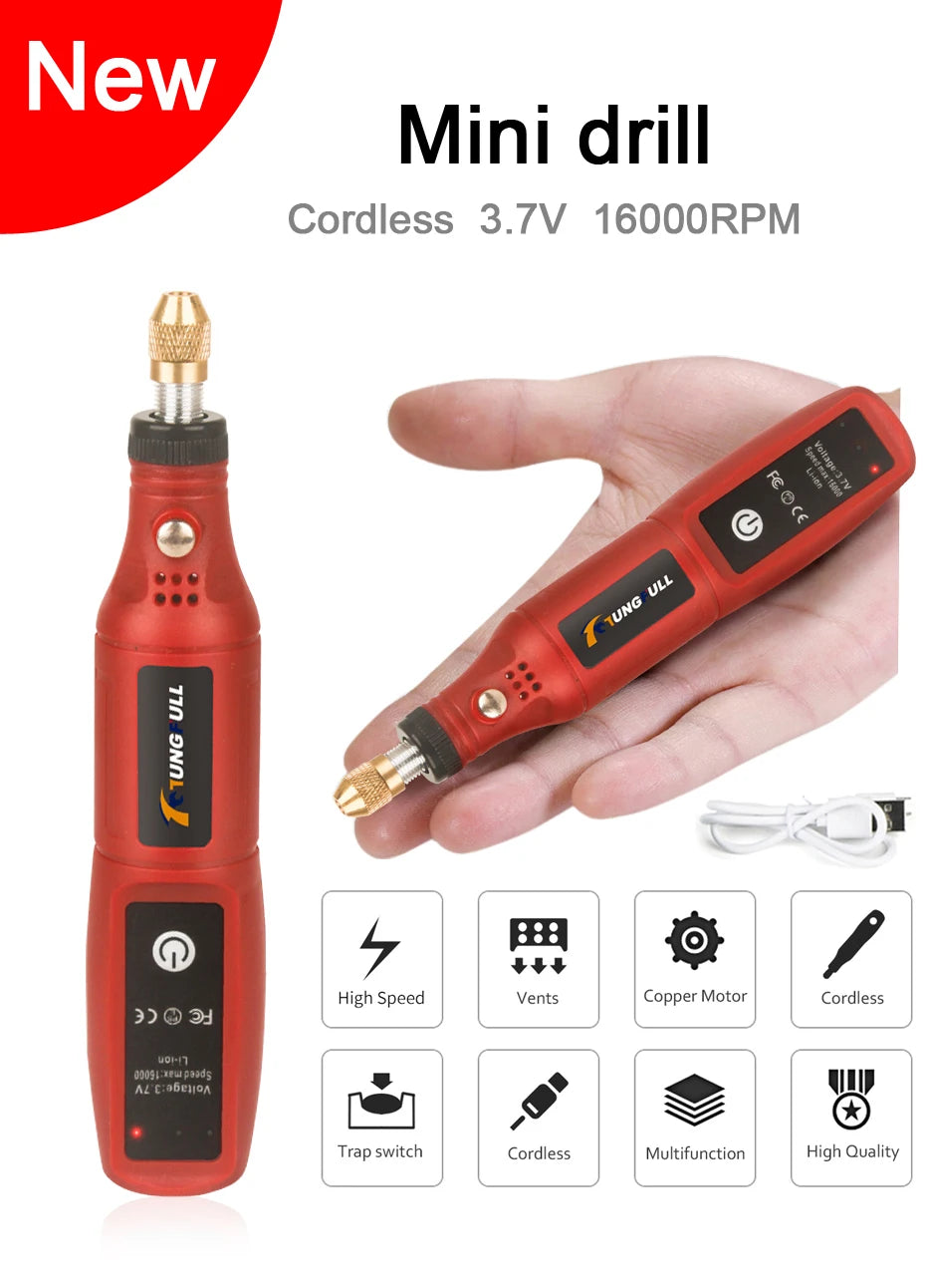 Mini perceuse électrique USB, stylo de gravure sans fil, Rechargeable, outils Dremel, outil rotatif, perceuse à main sans fil, Mini Machine à polir