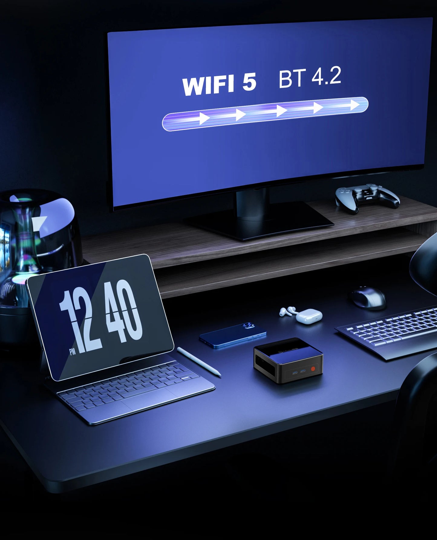 Mini PC MLLSE G1, AMD Ryzen5 5500U, DDR4 16 Go de RAM, SSD 512 Go, WiFi5, BT4.2, Windows 11 Pro, ordinateur de bureau miniature pour le jeu et le travail