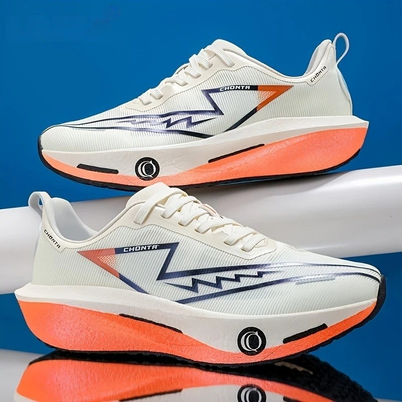 Chaussures de course décontractées et confortables pour hommes - Tige en tissu respirant, antidérapantes, résistantes à l'usure, semelle absorbant les chocs, chaussures de course décontractées à lacets à bout rond, a