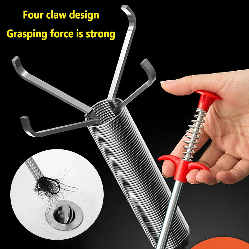 Outils de dragage de tuyaux à ressort de 60cm, serpent de vidange, bâtons de nettoyage de canalisations, dissolvant de bouchons, nettoyage ménager pour outil d'évier de cuisine
