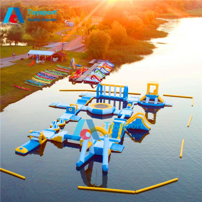 Parc commercial de course parc aquatique flottant gonflable parc de sport aquatique de mer