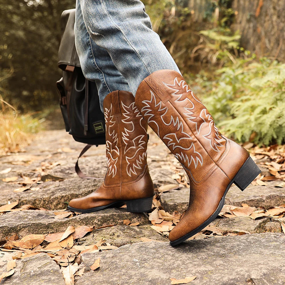 Bottes Western Cowboy pour Homme — Style Authentique & Robuste