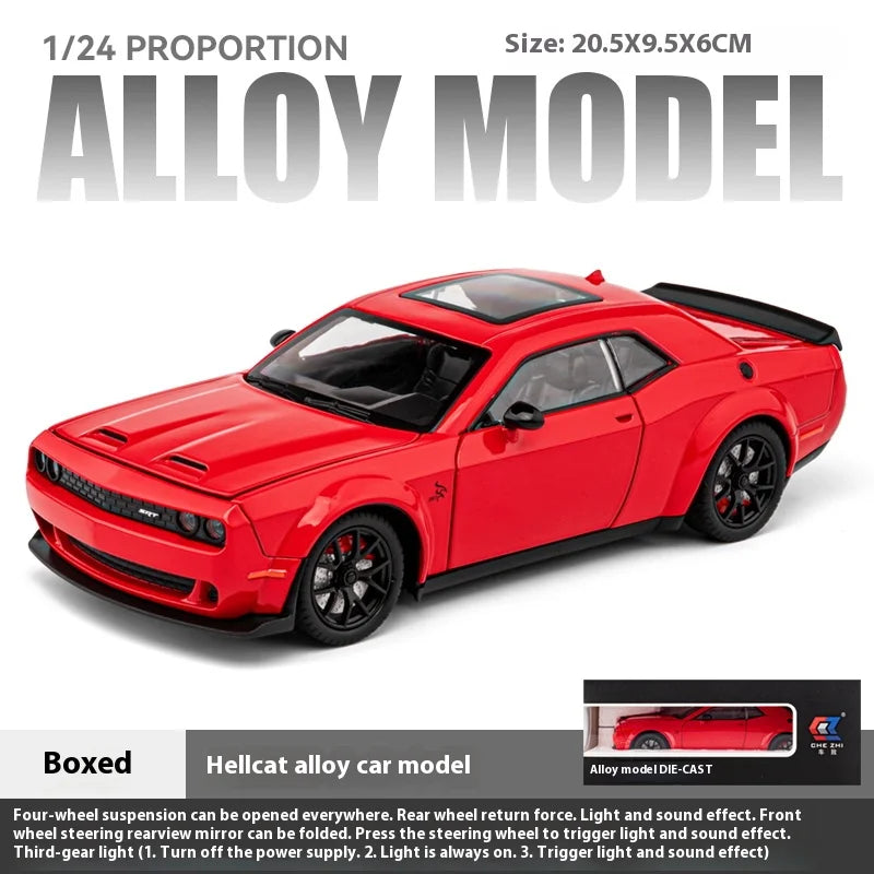 Modèle de muscle car américain 1:24 en alliage — son et lumière, cadeau d'anniversaire enfant