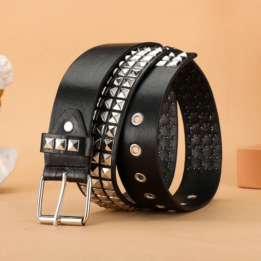 Cinturón remache de tendencia cinturón de metal pesado cinturón de hombres mujeres discoteca Punk Rock Style cinturón de jeans cinturón Y2K cinturón de moda decoración cinturón de mujer