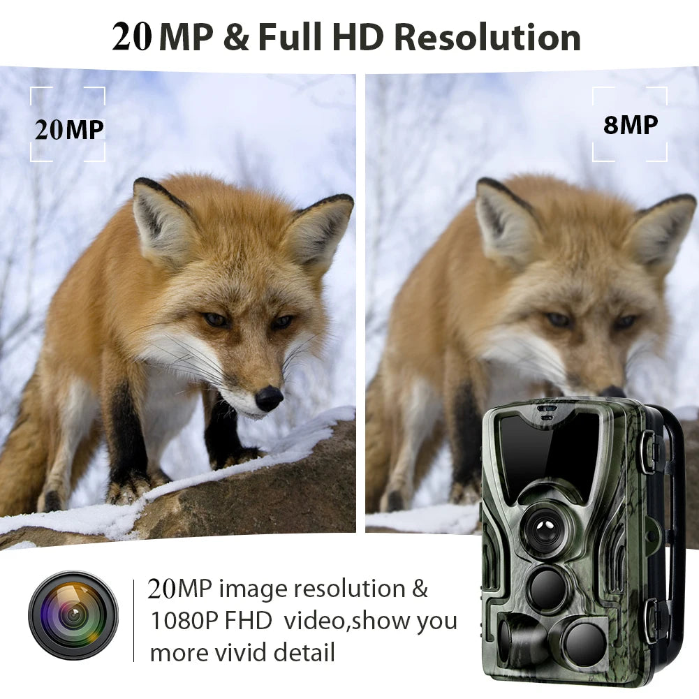 Caméra de chasse sur sentier avec batterie au Lithium 5000Mah, 20mp 1080P, IP65, pièges photos étanches, Surveillance sauvage 0.3s