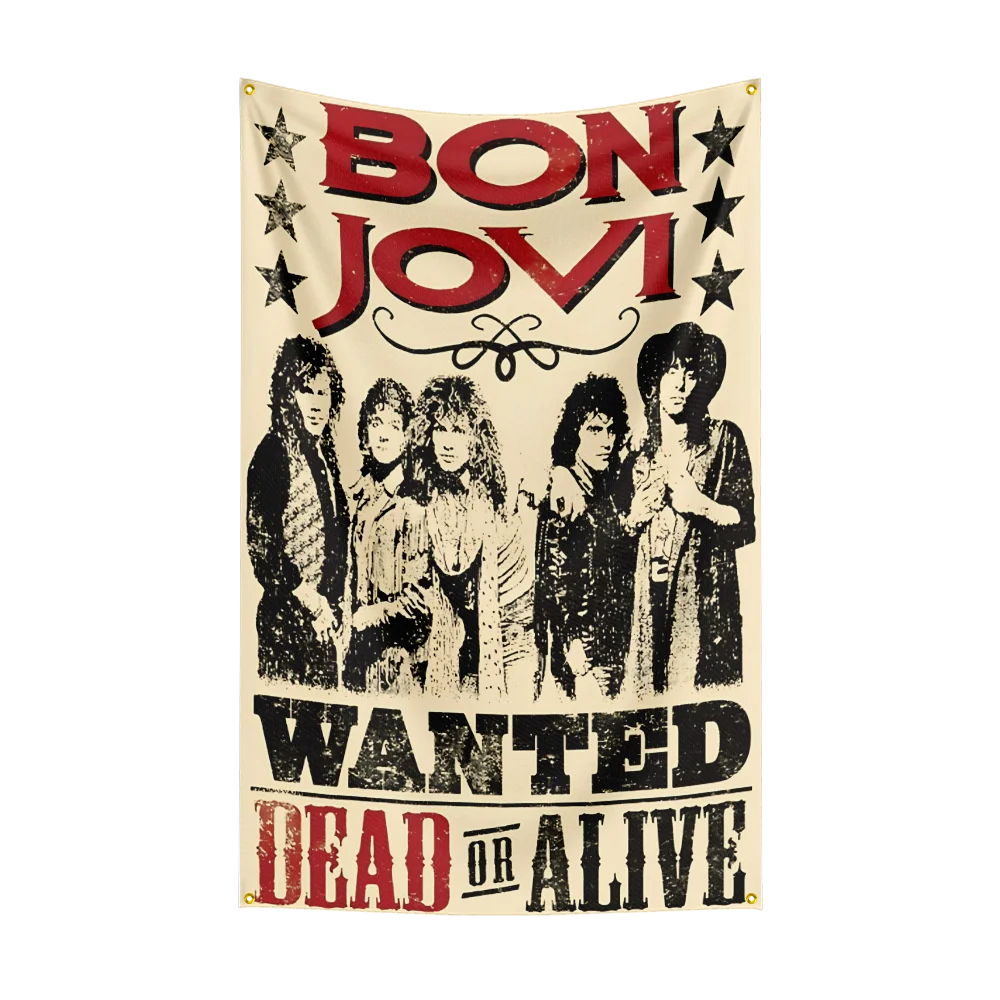 Bandera impresa digitalmente en poliéster, grupo de Rock pesado b-bons-joviss, 3x5 pies, para dormitorio, arte de pared, tapiz de puerta exterior, decoración