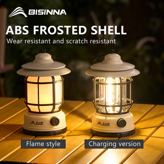 BISINNA Camping lumières longue Endurance tente extérieure lumières Rechargeable/batterie étanche Camping lumières rétro atmosphère lumières