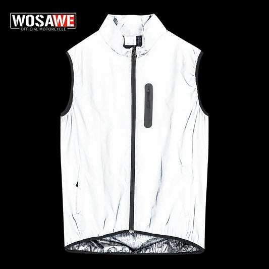 WOSAWE Chaleco de Ciclismo de Alta Visibilidad Cortavientos MTB Chaqueta sin Mangas Chaleco de Ciclismo de Carretera de Montaña de Otoño