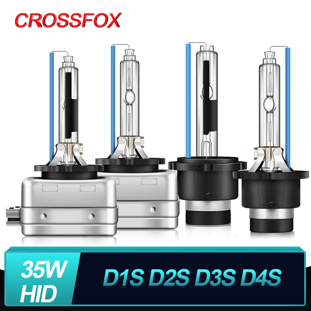 CROSSFOX 2pcs 35W D1S D2S D3S D4S Car Hi/Lo BI HID Xenon Headlight Bulbs Auto Headlamp 4300K 5000K 6000K 8000K 10000K 12000K