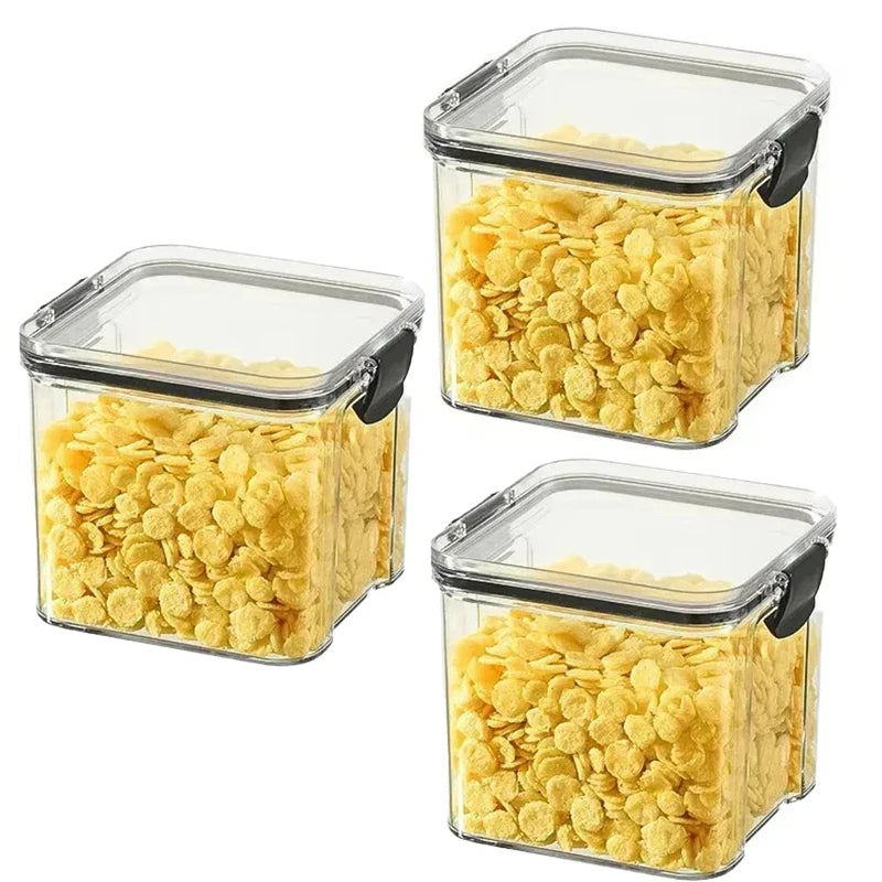 Sealed jars, kitchen organizer, cereal storage boxes, large capacity sealed container, seasoning jar set, freshness preservation tank, 1-4 pieces