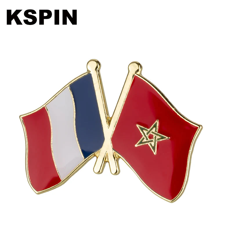 Broche de bandera marroquí, insignia de solapa, pines KS-0131