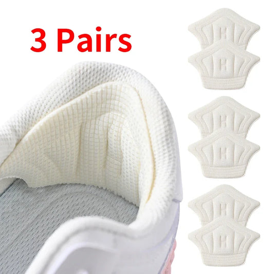 Plantillas Parche Almohadillas de talón para Zapatillas, Adhesivo Trasero, Ajustable, Antidesgaste, Almohadilla para Pies, Inserción de Plantilla, 3 Pares/6 Piezas