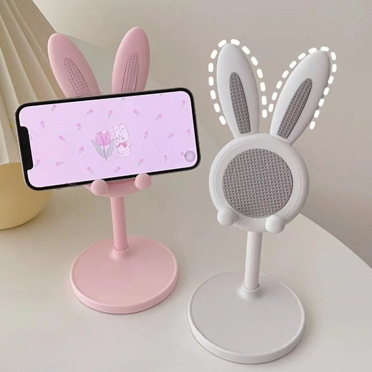 Le support de téléphone portable lapin mignon, peut soulever et ajuster les accessoires de téléphone de bureau, support de téléphone, poignée de téléphone