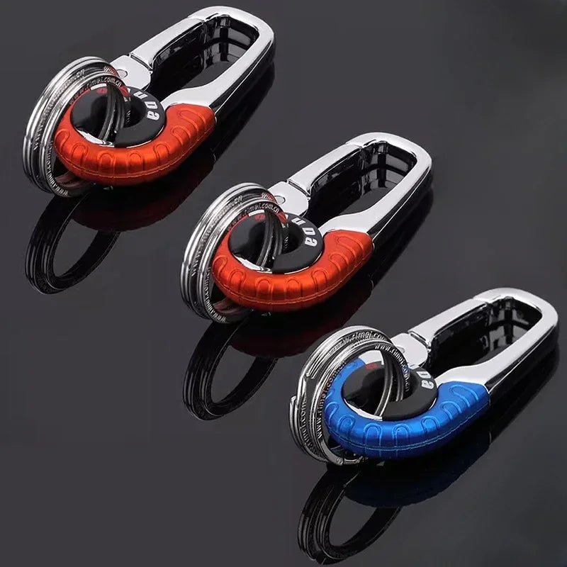 Crochet porte-clés pour hommes, boucle en acier inoxydable, mousqueton d'extérieur, outil d'escalade, Double anneau, porte-clés de pêche, accessoires de voiture, 1/5 pièces