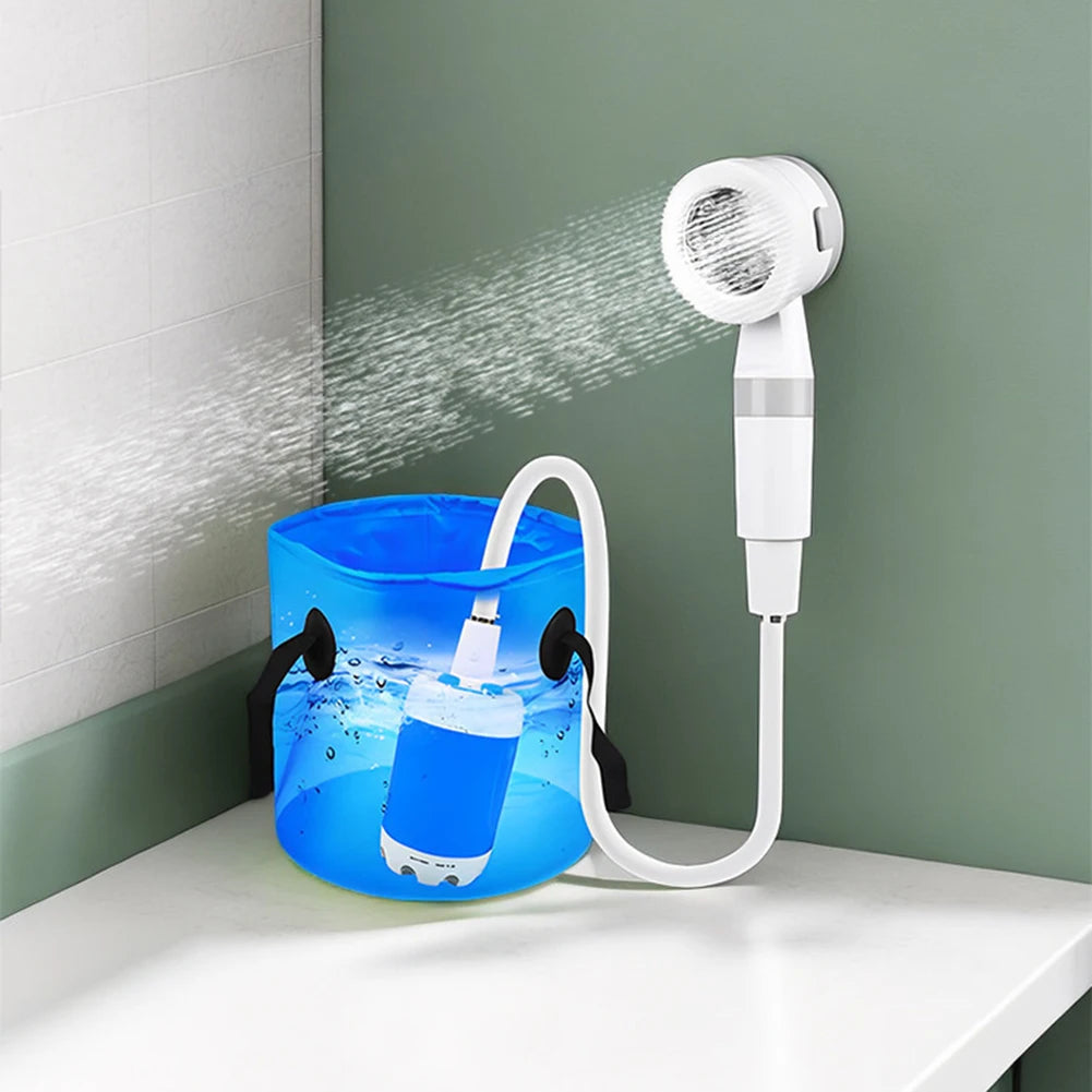 Pompe de douche de Camping Portable avec affichage numérique, 4000mAh, pompe de douche électrique Rechargeable améliorée, dortoir de plage de Camping