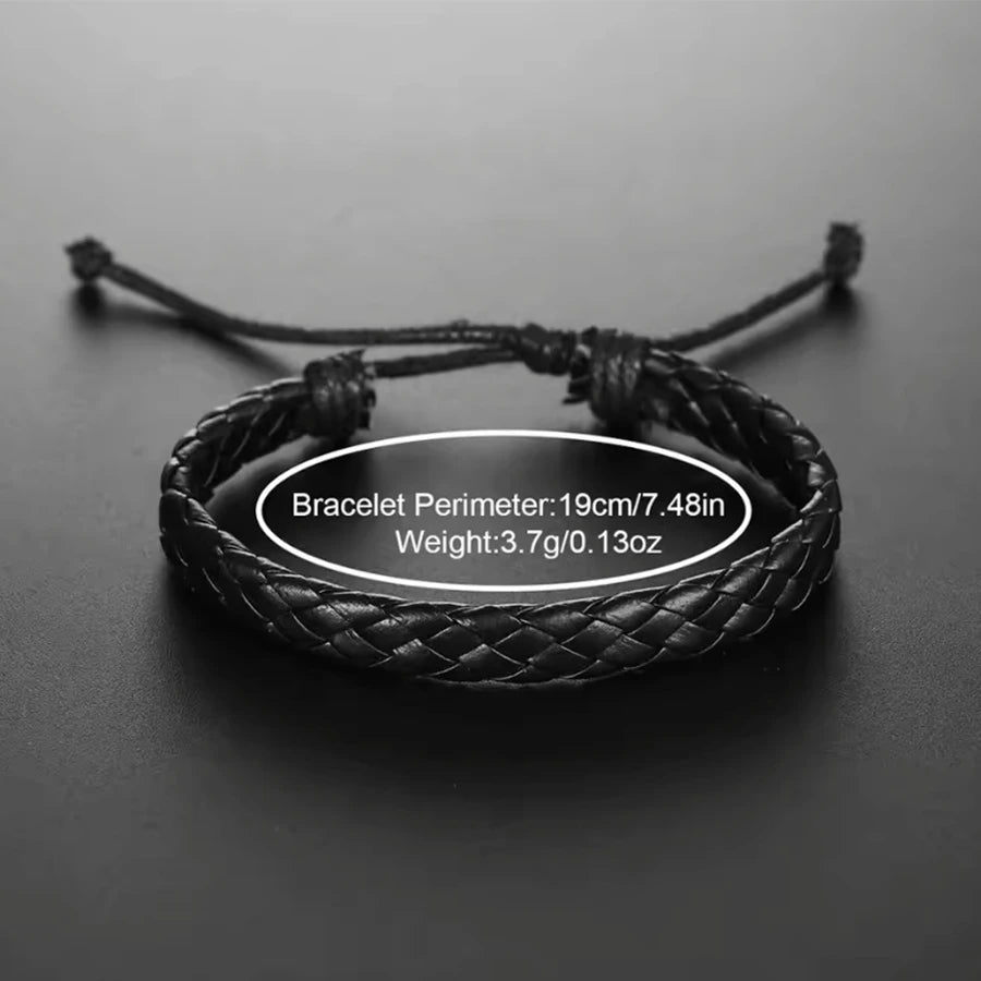 Ensemble Montre Bracelet Collier Homme 3 Pièces — Cuir Décontracté Quartz